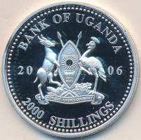 Uganda 2006. 2000Sh Ag "A labdarúgás halhatatlanjainak csarnoka - Argentína 1980-as évek / Maradona" T:PP Tanúsítvánnyal Uganda 2006. 2000 Shilling Ag "Hall of Fame of football - Argentina 1980s / Maradona" C:PP With certificate