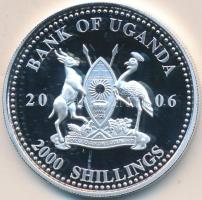 Uganda 2006. 2000Sh Ag "A labdarúgás halhatatlanjainak csarnoka - Olaszország 1980-as évek / Dino Zoff" T:PP tanúsítvánnyal Uganda 2006. 2000 Shilling Ag "Hall of Fame of football - Italy 1980s / Dino Zoff" C:PP With certificate