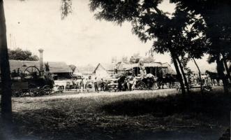 Mezőtúr, Gőzgépes cséplés - 2 db fotólap / photos