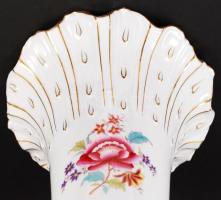 Herendi aranyozott szélű virágmintás porcelán váza, hibátlan, jelzett, m: 35 cm