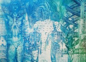 Rádóczy Gyarmathy Gábor (1943): Röntgen, jelzett, tekercsben, 65x96 cm