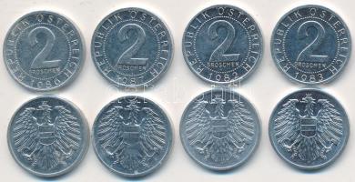 Ausztria 1980-1987. 2Gr Al (8x) T:1-,2 Austria 1980-1987. 2 Groschen Al (8x) C:Au,XF