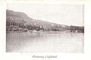 Badacsony a a hajóhídról, Hátoldalon sorsjegy a Színházépítési Alap javára (kis szakadás / small tear)