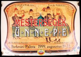 1998-1999 Mesterségek ünnepe, 2 db plakát, az egyik sarkán hajtásnyom, tekercsben, 62x93 cm és 68x99 cm