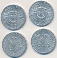 Ausztria 1946-1955. 50Gr Al (4x) T:2 Austria 1946-1955. 50 Groschen Al (4x) C:XF