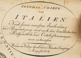 1802 Itália, Verlage des Landes Industrie Comptoir, Weimar, tekercsben tárolva, alul kis mértékű hiá...