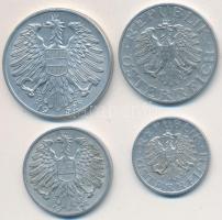 Ausztria 1947. 50Gr Al + 1Sch Al + 2Sch Al + 1952. 5Sch Al T:2
Austria 1947. 50 Groschen Al + 1 Schi...