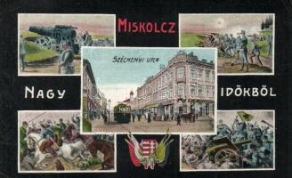 Miskolc, Széchenyi utca 'Nagy Időkből'; Grünwald Ignácz kiadása / K.u.K. military