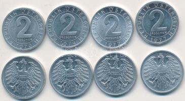 Ausztria 1972-1979. 2Gr Al (8x) T:1-,2 Austria 1972-1979. 2 Groschen Al (8x) C:XF