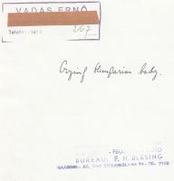 1935 Vadas Ernő (1899-1962): Világfájdalom, pecséttel jelzett vintage fotó, hozzáadva a szerző 1960-...