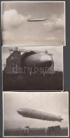 cca 1910-1918 Léghajós fényképek, 3 db fotó, 5x8 cm / cca 1910-1918 Zeppelin, 3 photos, 5x8 cm