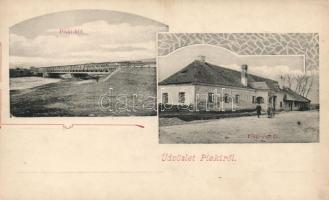 Piski, híd, csárda / bridge, restaurant, Art Nouveau (EK)