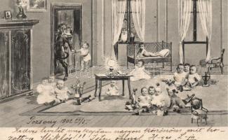 Krampus, babies, bizarre collage B.K.W.I. No. 2530/I.