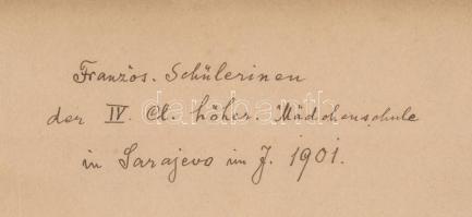 1901 Ossko (Sarajevo): Leányiskola növedékei Sarajevo-ban, csoportkép 11x16 cm, karton 20x24 cm /
19...