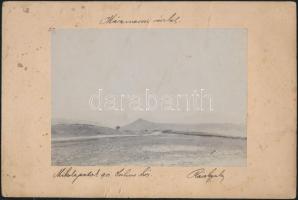 1901 Rácz Gyula: Máramarosi részlet, Mikola patak, aláírt, feliratozott vintage tájkép, fotóméret 11x16, karton 16x25 cm