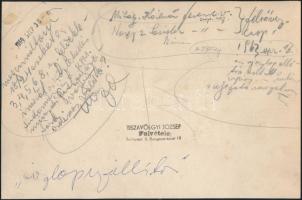 1969. szeptember 30. Tiszavölgyi József: Oszlopszállítók, feliratozott, pecséttel jelzett vintage sz...