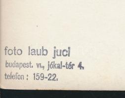cca 1940 Laub Juci: Műtermi felvétel táncos párról, a hölgy ruhája áttetsző, pecséttel jelzett vinta...