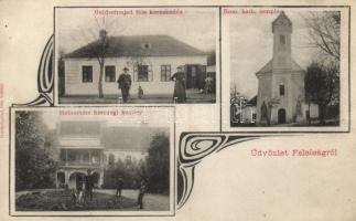 Felsőság (Simaság) Goldschmied-féle kereskedés, Hohenlohe-kastély, katolikus templom; Art Nouveau