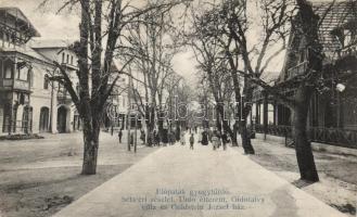 Előpatak Gyógyfürdő, Sétatér, Unio étterem, Gidófalvy-villa, Goldstein József háza; Berko Lipót kiadása / promenade, Restaurant Unio, villas (EK)