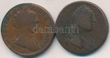 Ausztria/lengyel verdejel 1760W 1Kr (2x) "I. Ferenc" + "Mária Terézia" T:3
Austr...