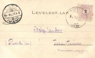 1899 Pancsova, Szerb templom, Erzsébet tér; Kohn Samu kiadása, litho / Serbian church, Elisabeth squ...