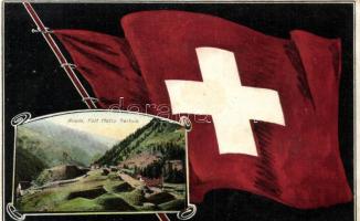 Airolo, Fort Motto Bartolla / flag of Switzerland