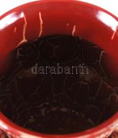 Zsolnay sárkány füles kaspó, eozin mázas, kézzel festett, kopott aranyozás, jelzett, hibátlan, m:22 ...