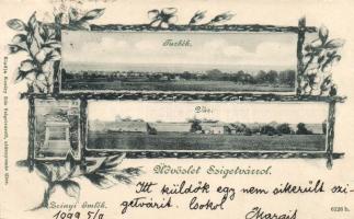 1899 Szigetvár, Turbék, vár, floral; kiadja Kozáry Ede