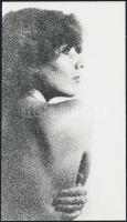cca 1970-1980 Kralovánszky Balázs: Szemcsés akt, feliratozott vintage fotóművészeti alkotás, 24x13,5 cm