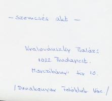cca 1970-1980 Kralovánszky Balázs: Szemcsés akt, feliratozott vintage fotóművészeti alkotás, 24x13,5...