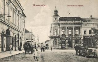 Rimaszombat, Erzsébet tér, Heksch Bertalan üzlete, bútoráruház, Lévai Izsó kiadása / square, furniture shop (EK)