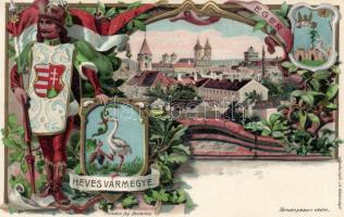 Eger, Heves vármegye, címer / coat of arms, Athenaeum litho