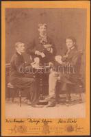 1882 Kártyázók Skoff keményhátú fotó Pápa 17x12 cm