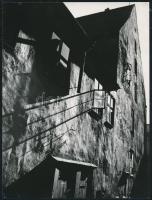 cca 1960-1970 Ifj. Rácz Endre: Hajnal, feliratozott vintage fotóművészeti alkotás, 24x18 cm