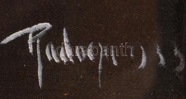 1933 Radoczy jelzéssel: Bonzo kutya. Vegyes technika, szövet. Üvegezett keretben / 1933 Bonzo dog. M...