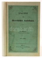 Friedrich Schmitt: Statistik des österreichischen Kaiserstaates. Wien, 1867. Karl Gerard. Későbbi egészvászon kötésben, az eredeti borító bekötve / in later linen binding, original cover utilized