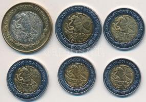 Mexikó 2005. 1P (2x) + 2P (2x) + 5P + 10P T:1-,2
Mexico 2005. 1 Peso (2x) + 2 Pesos (2x) + 5 Pesos +...