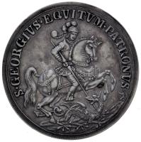 DN (1872-1922) Fél Tallér Ag "Szent György" nemesfém jelzett utánveret (19.47g/0.750/43mm) T:2 Hungary ND (1872-1922) 1/2 Thaler Ag "Saint George" restrike with hallmark (19.47g/0.750/43mm) C:XF Huszár 44var