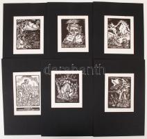 Mata János, Szoboszlai (1907 - 1944): 20 fametszetű könyvjegy (Debrecen, 1935 - facsimile kiadás, 19...