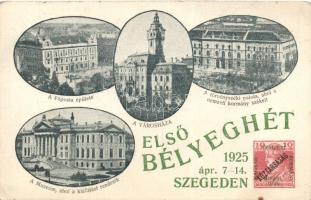 3 db RÉGI magyar bélyegkiállítás témájú képeslap: Debrecen, Szeged, Budapest / 3 old motive cards, s...