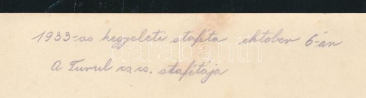 1933 Kegyeleti staféta október 6-án, a Turul cs. cs. stafétája, feliratozva, 12x17 cm