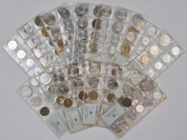 Több mint 100db-ból álló vegyes magyar és külföldi fémpénz gyűjtemény sok ezüst érmével és emlékveretekkel, forgalmi sorokkal, technikai hibás darabokkal, érmés borítékokkal illetve eredeti plombált pénzekkel. Megtekintésre ajánlott! T:vegyes Nice mixed collection of hungarian and world silver coins, commemorative medallions, collector sets. It is well worth seeing!
