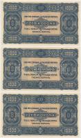 1923. 1000K "T.W." nyomdahely jelöléssel (3x) egymásutáni sorszámmal T:I,I-
Hungary 1923. ...