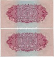 1944. 1000P "A Vöröshadsereg Parancsnoksága" (5x) egymásutáni sorszámmal T:II- hajtatlanok...