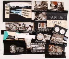 cca 1960 A film útja c. diafilm eredeti, fényképezett kockái, a gyártáshoz kb 21x17 cm-es táblák szö...