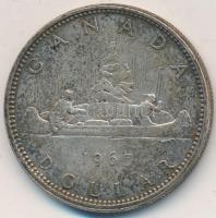 Kanada 1965. 1$ Ag "II. Erzsébet" T:2- patina Canada 1965. 1 Dollar Ag "Elizabeth II" C:VF patina