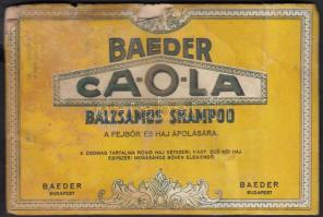 cca 1910 Baeder Caola sampon bontatlan csomag / unopened shampoo