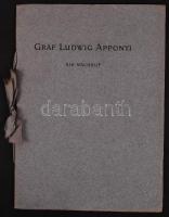 Jambrikovics, Ladislaus von: Graf Ludwig Apponyi (1849&#8211;1909) Ein Nachruf. Bp., 1910. Feuilleton-Beilage des Fremden-Blattes. Franklin ny.  28 p. Kiadói papírborítóban, szalaggal összefűzve.