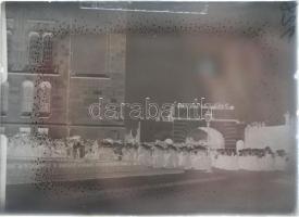 cca 1910 Budapesti mozgalmas városképek üvegnegatívokon 8 db