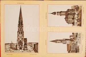 cca 1890 Hamburg leporello 24 oldalon litho képekkel (néhol szétvált) / Leporello with 24 litho page...